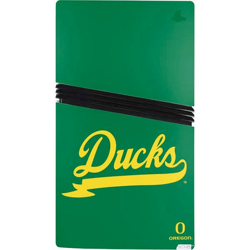 University of Oregon Ducks Logo and Wings PS5 Pro Console Skin